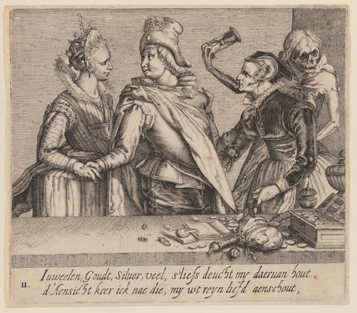 A Young Man between a Young Woman and an Old Woman, from Unequal Lovers