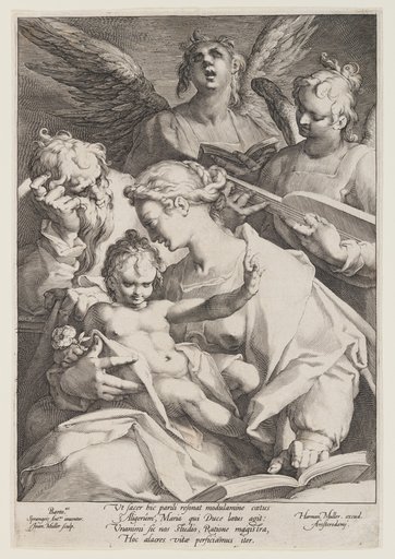 Holy Family and Two Music-Making Angels
