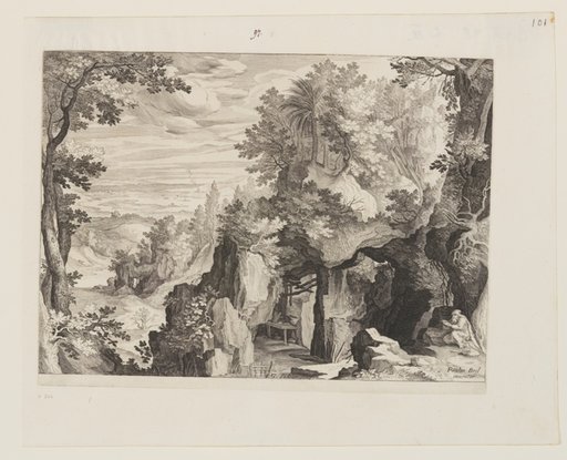 Mountainous Landscape with a Hermit