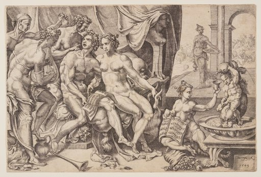 The Prodigal Son Squandering his Inheritance on Harlots