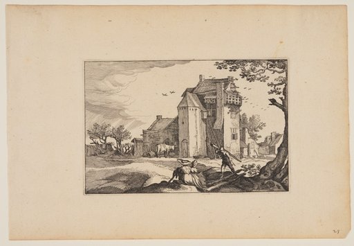 Farmhouse with Dovecotes, from Landscapes (Verscheyden aerdige Lanthuysen...)