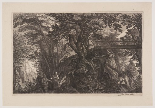 A Forest with a Wooden Bridge on the Right, from Eight Scenes from Bohemia