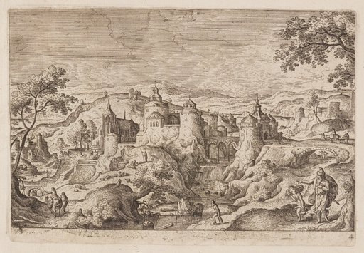 Plate 4, from Landscapes with Scenes from the Old and New Testament and Ovid’s Metamorphoses