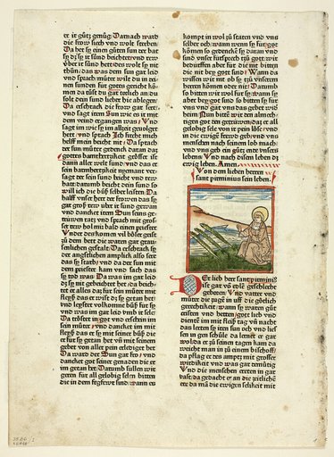 Life of Saint Pirminius from Heiligenleben, Winterteil (Lives of the Saints, Wintertime), Plate 1 from Woodcuts from Books of the 15th Century