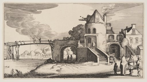 Bridge with a Toll-House, from Landscapes (Playsante Lantschappen)