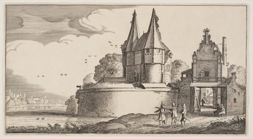 Bastion and Town-Gate on a River, from Landscapes (Playsante Lantschappen)