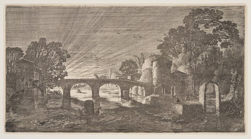 Sunset over a River, from Landscapes (Playsante Lantschappen)