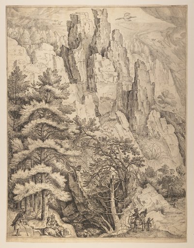 Bohemian Landscape with Couples and Hunters (left plate)