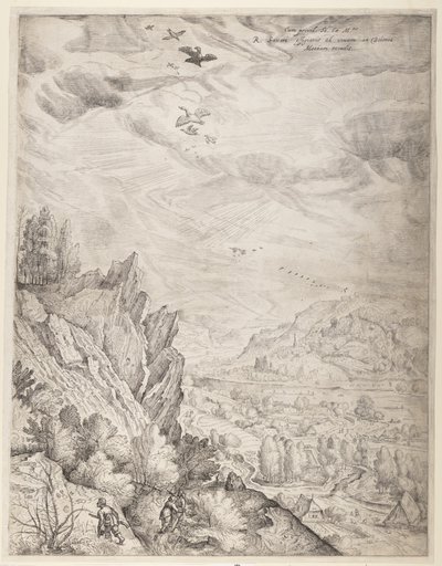 Bohemian Landscape with Couples and Hunters (right plate)