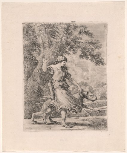 Nymph Holding a Large Dog by the Collar, known as The Beautiful Huntress