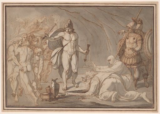 Odysseus, at the Doors of Hades, Meets the Shades of Tiresias and Anticlea
