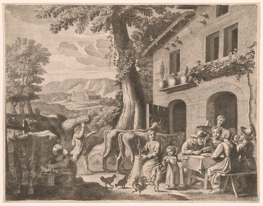 A Farmer Seated at the Table with His Family, Plate 13 from Pastorales