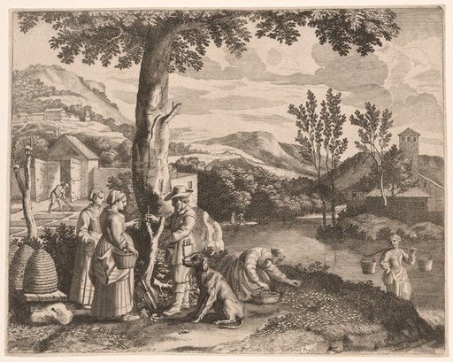 The Apiary, Garden Cultivation and Tree Grafting, Plate 2 from Pastorales