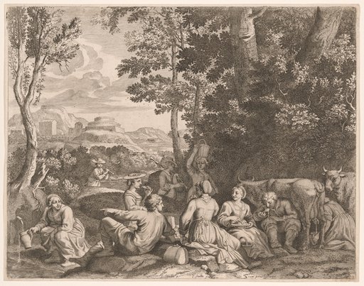 Country Meal, Plate 3 from Pastorales