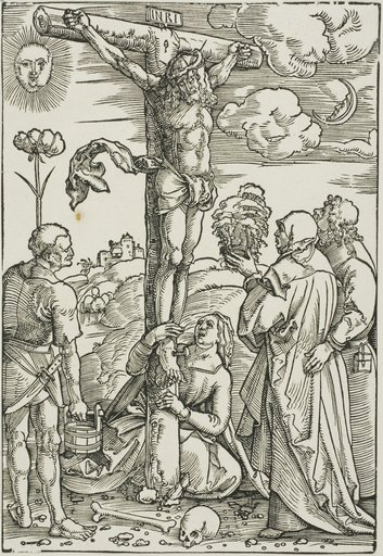 Christ on the Cross with Mary, John, the Magdalen, and Stephen