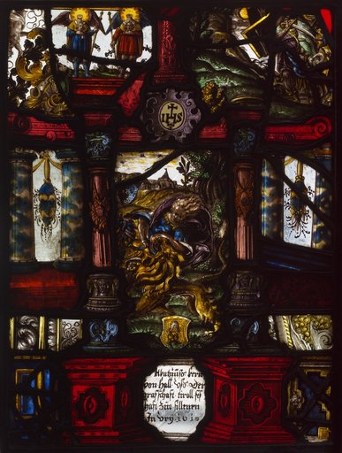 Heraldic Panel of Samson and the Lion