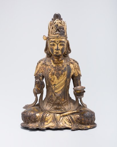Guanyin (Avalokiteshvara) Holding Lotus-Form Cup