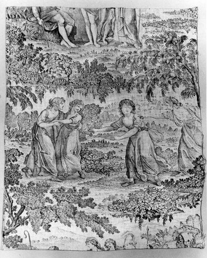 Judgement of Paris and Blindman's Bluff (Furnishing Fabric)