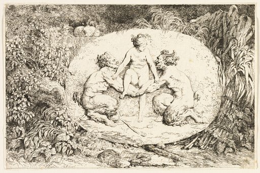 Nymph Sitting on the Hands of Two Satyrs from Bacchanales, or Satyrs' Games