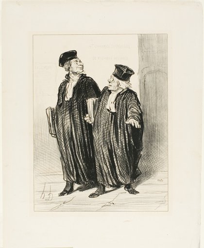 “- Finally we obtained the division of property between husband and wife... - about time, there was no more money left to divide,” plate 3 from Les Avocats Et Les Plaideurs