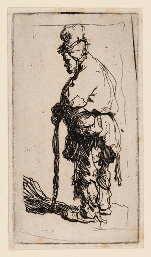 Beggar Leaning on a Stick, Facing Left