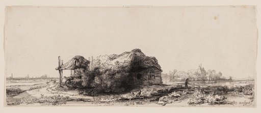 Landscape with Cottages and a Hay Barn: Oblong