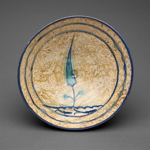 Bowl with Tree, Fishpond, and Animal Motifs