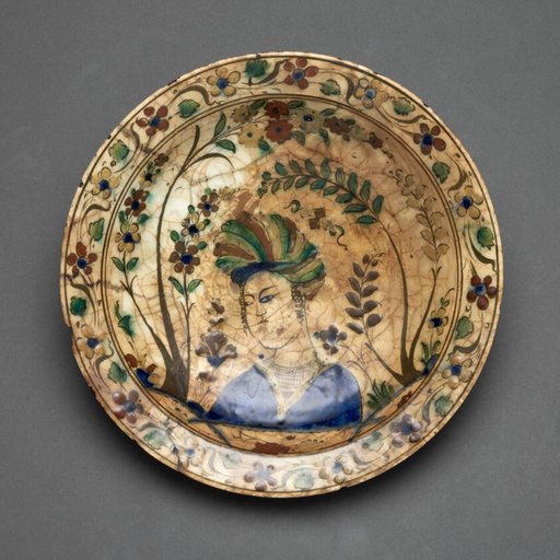 Dish with Portrait of a Young Man in a Garden