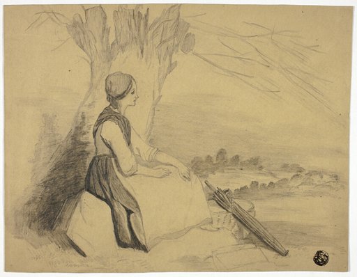 Seated Girl with Basket
