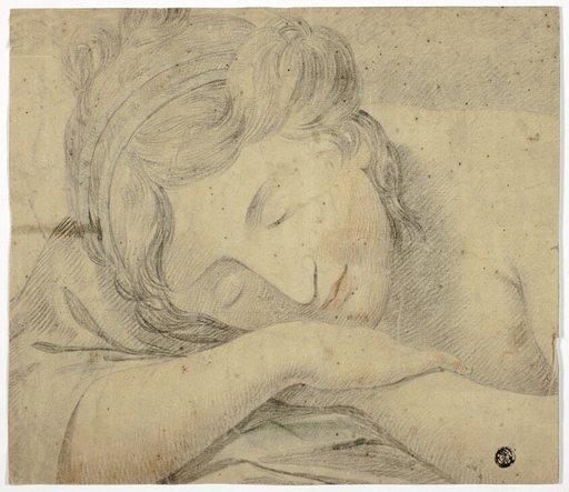 Sleeping Woman With Head on Arms