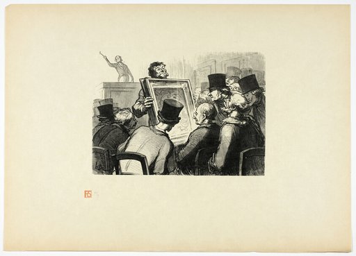 Les amateurs de tableaux à l'hôtel Bouillon, from Tirage Unique de Trente-Six Bois