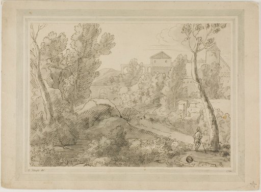 Italianate Landscape with Buildings, Aqueduct