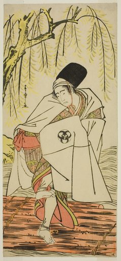 The Actor Bando Mitsugoro I as the Shinto Priest Goinosuke Disguised as the Spirit of a White Heron, in the Play Sakikaese Yuki no Miyoshino, Performed at the Morita Theater in the Eleventh Month, 1781