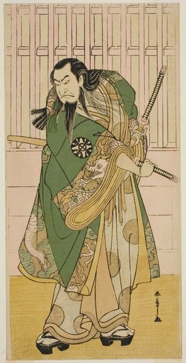 The Actor Nakamura Nakazo I as Hige no Ikyu in the Play Nanakusa Yosooi Soga, Performed at the Nakamura Theater in the Fifth Month, 1782