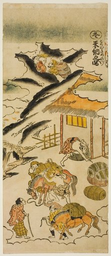 Winter: Storing Rice (Fuyu: kome osame no zu), No. 4 from the series "The Four Seasons of Farmers (Shiki no hyakusho)"