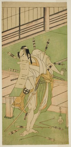 The Actor Otani Hiroji III as a White Fox Disguised as Ukishima Daihachi in the Play Shinasadame Soma no Mombi, Performed at the Ichimura Theater in the Seventh Month, 1770