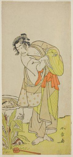 The Actor Ichikawa Danjuro V as Soga no Dozaburo (?) in the Play Shida Yuzuriha Horai Soga (?), Performed at the Morita Theater (?) in the First Month, 1775 (?)