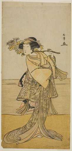 The Actor Nakamura Tomijuro I as a Female Fox from Mt. Ubagadake in the Play Chigo Torii Tobiiri Kitsune, Performed at the Ichimura Theater in the Eleventh Month, 1777