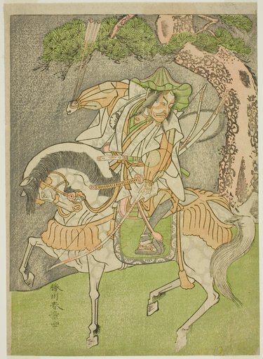 The Actor Matsumoto Koshiro II as Kagekiyo Disguised as Omi Yawatanosuke in the Play Haru wa Soga Akebono-zoshi, Performed at the Nakamura Theater in the First Month, 1772