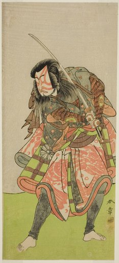 The Actor Nakamura Tomijuro I as Akushichibyoe Kagekiyo in the Play Kite Hajime Hatsugai Soga, Performed at the Morita Theater in the First Month, 1774