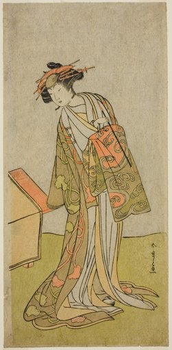 The Actor Iwai Hanshiro IV as the courtesan Agemaki in the play "Sukeroku Yukari no Hatsu-zakura," performed at the Ichimura Theater in the third month, 1776