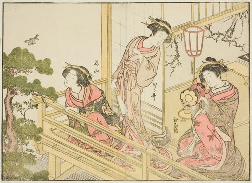 Courtesans of the Chojiya, from the book "Mirror of Beautiful Women of the Pleasure Quarters (Seiro bijin awase sugata kagami)," vol. 1