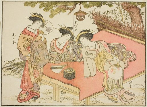 Courtesans of the Yadaya, from the book "Mirror of Beautiful Women of the Pleasure Quarters (Seiro bijin awase sugata kagami)," vol. 1