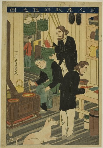 Preparing Meals in a Foreign Residence (Ijin yashiki ryori no zu)