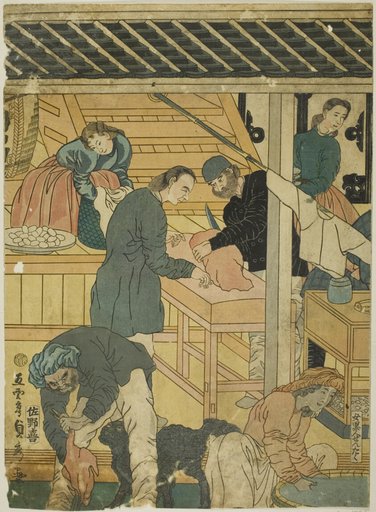 Sales Room at a Foreign Merchant Shop in Yokohama (Yokohama ijin shokan uriba no zu)