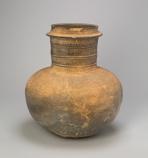 Globular Jar with Ribs