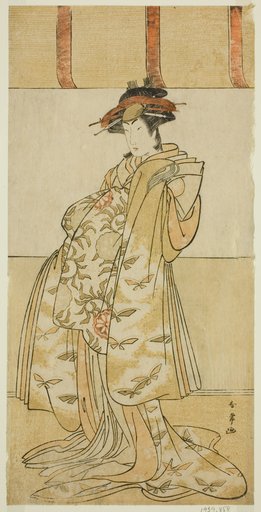 The Actor Yamashita Mangiku I as Kewaizaka no Shosho in the Play Nanakusa Yosooi Soga, Performed at the Nakamura Theater in the First Month, 1782