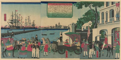 The Port of London, England (Igirisu Rondon no kaiko), from the series "Collection of Scenic Places in Foreign Lands (Bankoku meisho zukushi no uchi)"