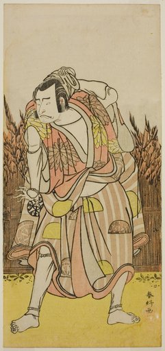 The Actor Nakamura Nakazo I as Hachiman Taro Yoshiie (?) in the Play Oshu Adachi ga Hara (?), Performed at the Nakamura Theater (?) in the Fourth Month, 1775 (?)