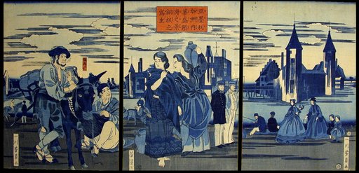 Sketch of a Copperplate Print of the City of Washington (Amerika shu no uchi washintonfu no kei doban no utsushi)